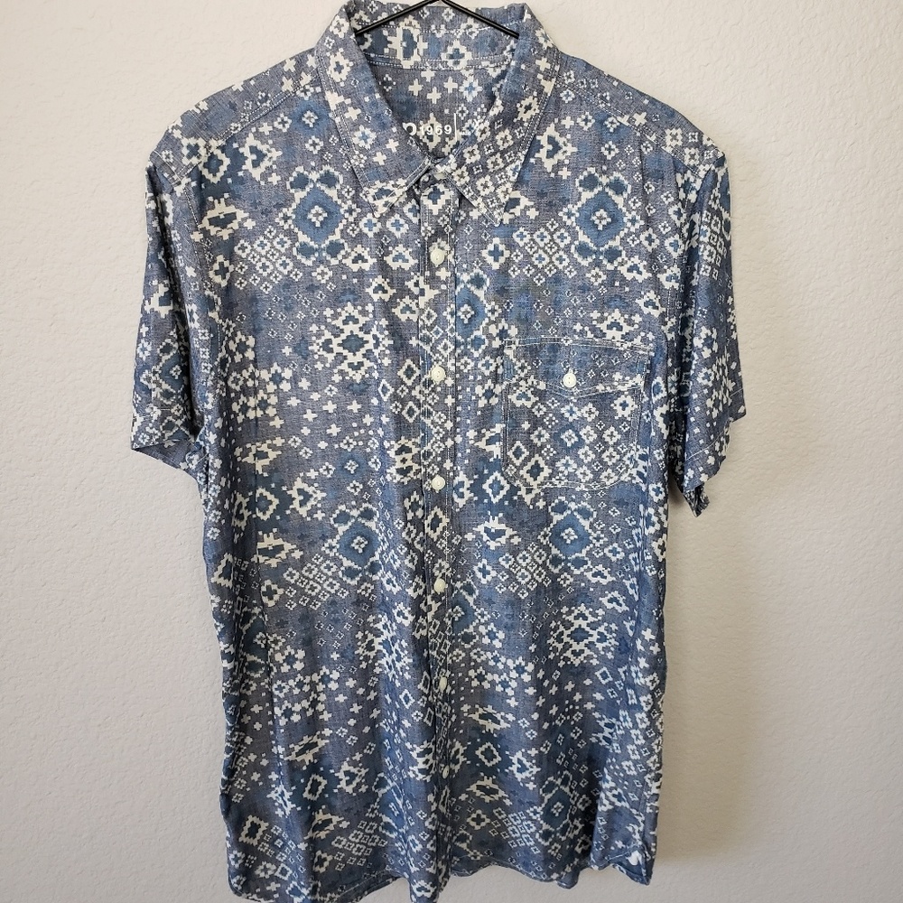 Gap Blue Patterned Chambray